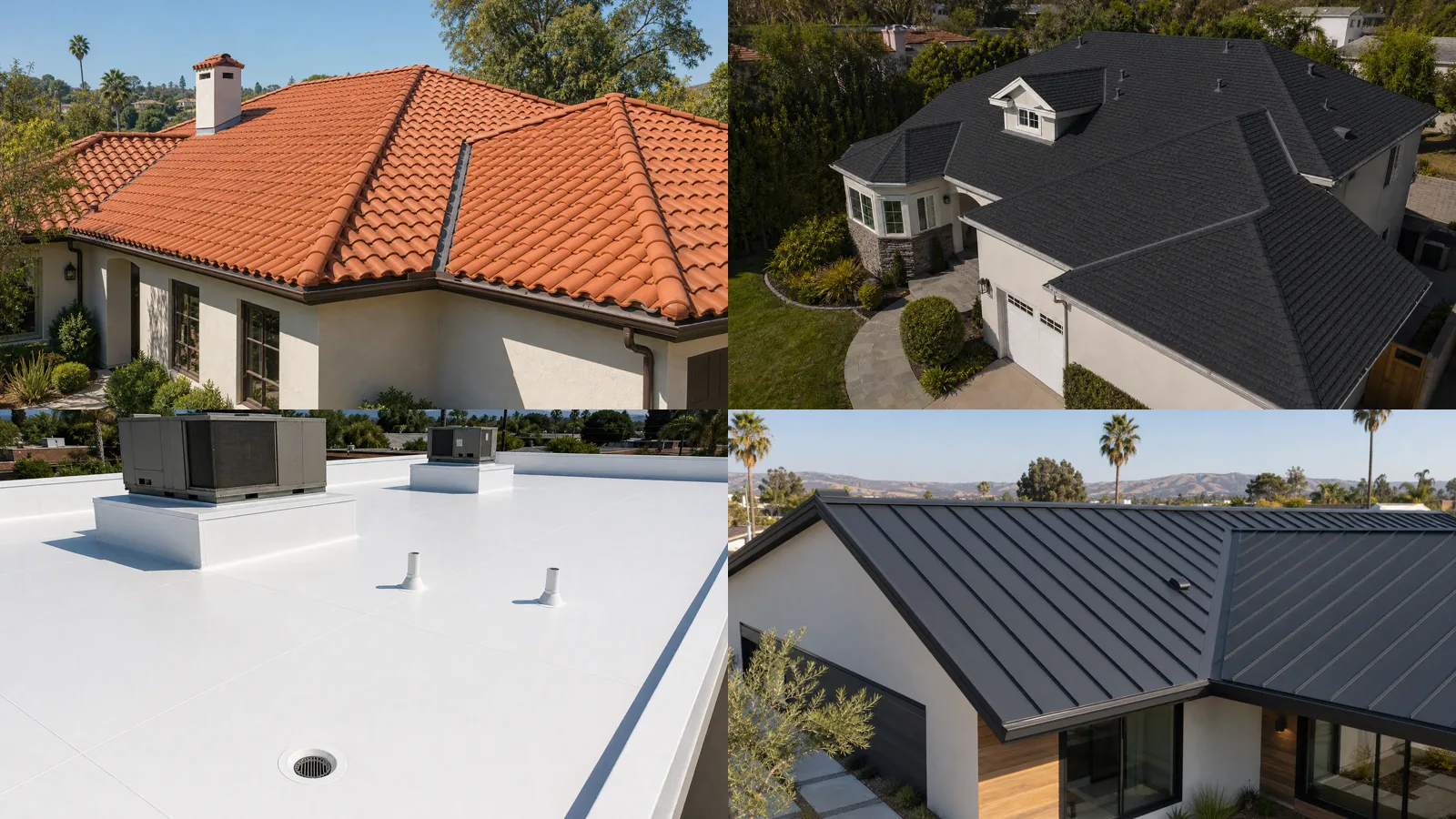Tile, shingle, TPO and standing-seam metal roofing systems